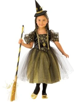 Golden Star Witch Costume For Girls