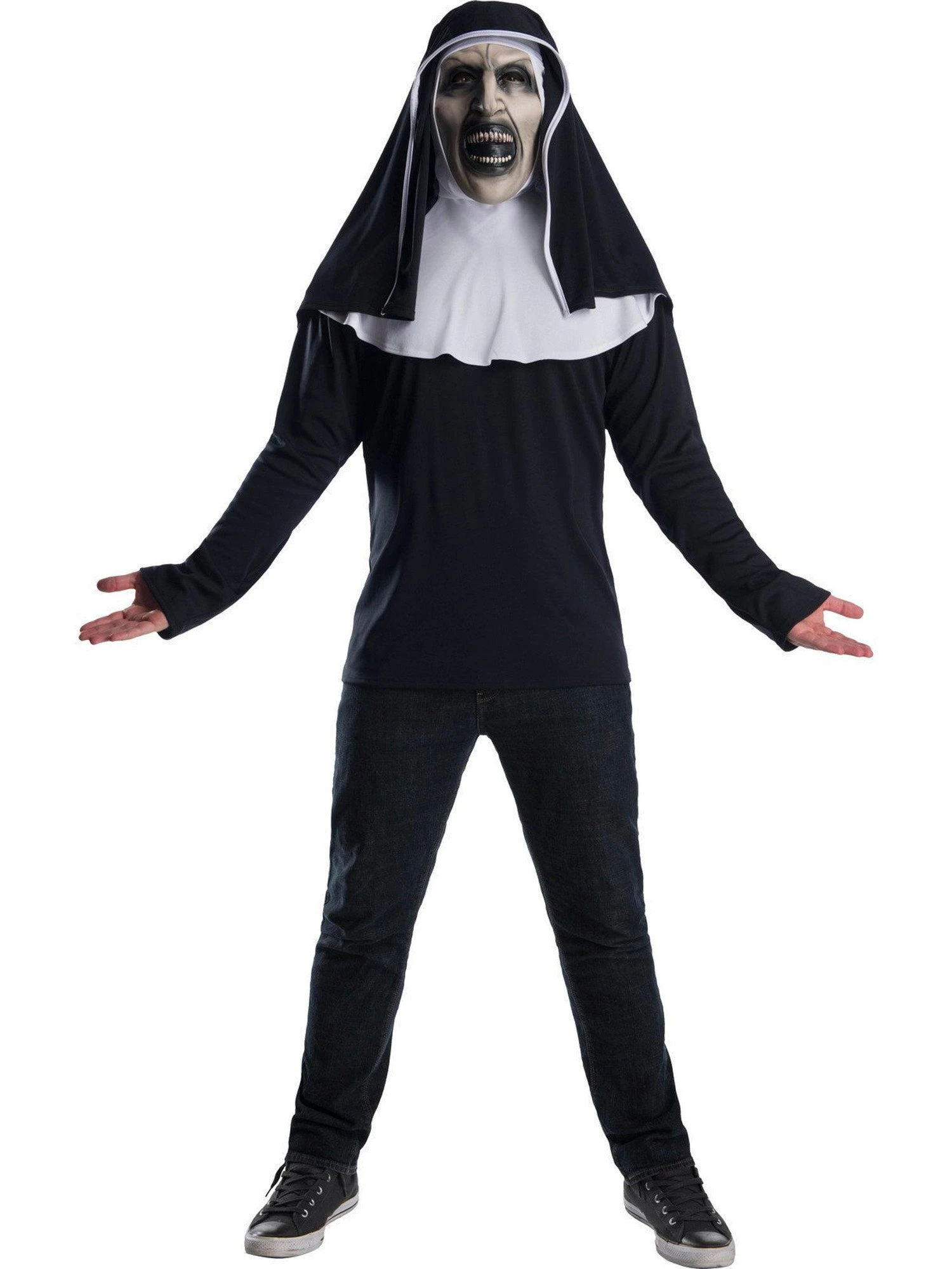 Men's The Nun Costume Top, Headpiece And Mask Set 1 Men's The Nun Costume Top, Headpiece And Mask Set