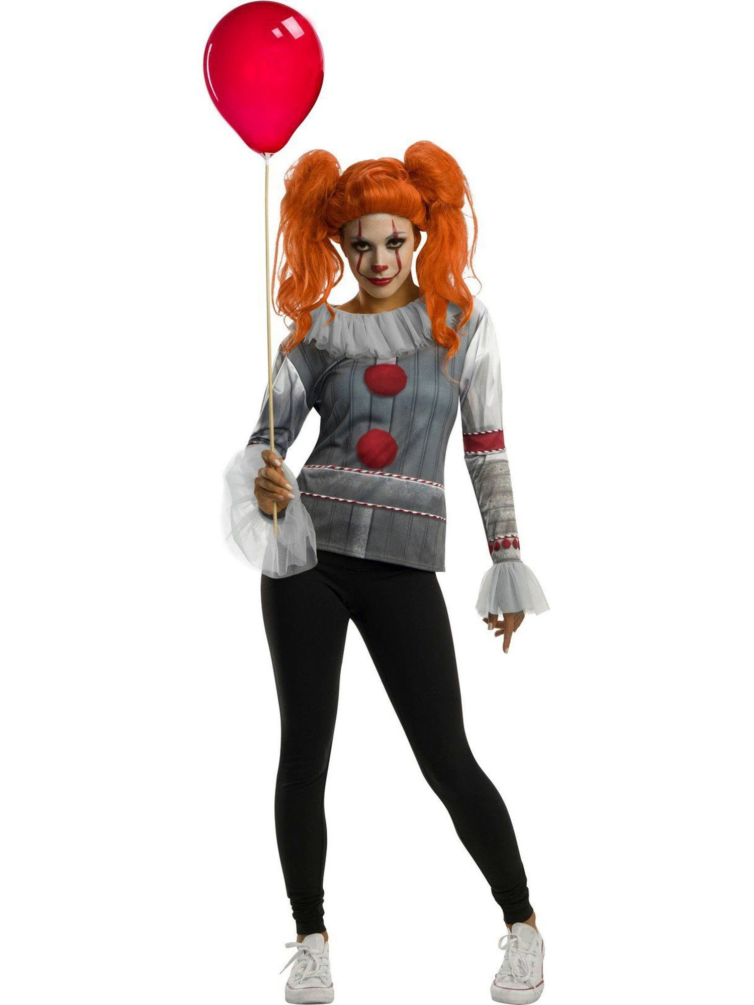 Women's It Pennywise Top And Makeup Set - 2017 Movie 1 Women's It Pennywise Top And Makeup Set - 2017 Movie
