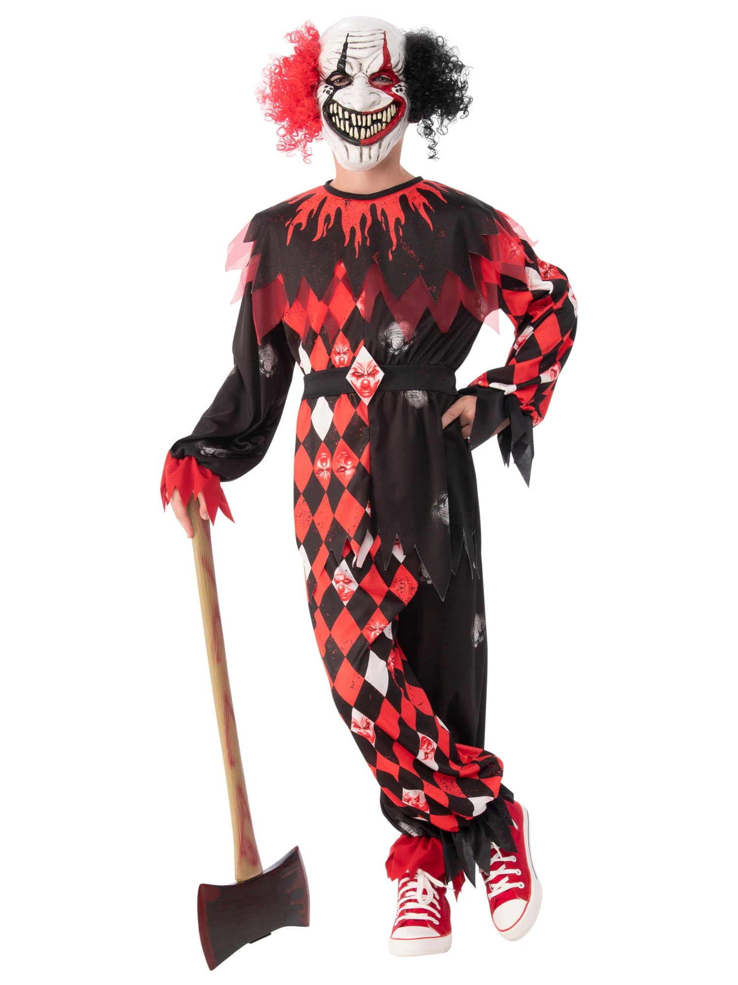 Boys' Red And Black Scary Clown Costume 4 Boys' Red And Black Scary Clown Costume - Image 4