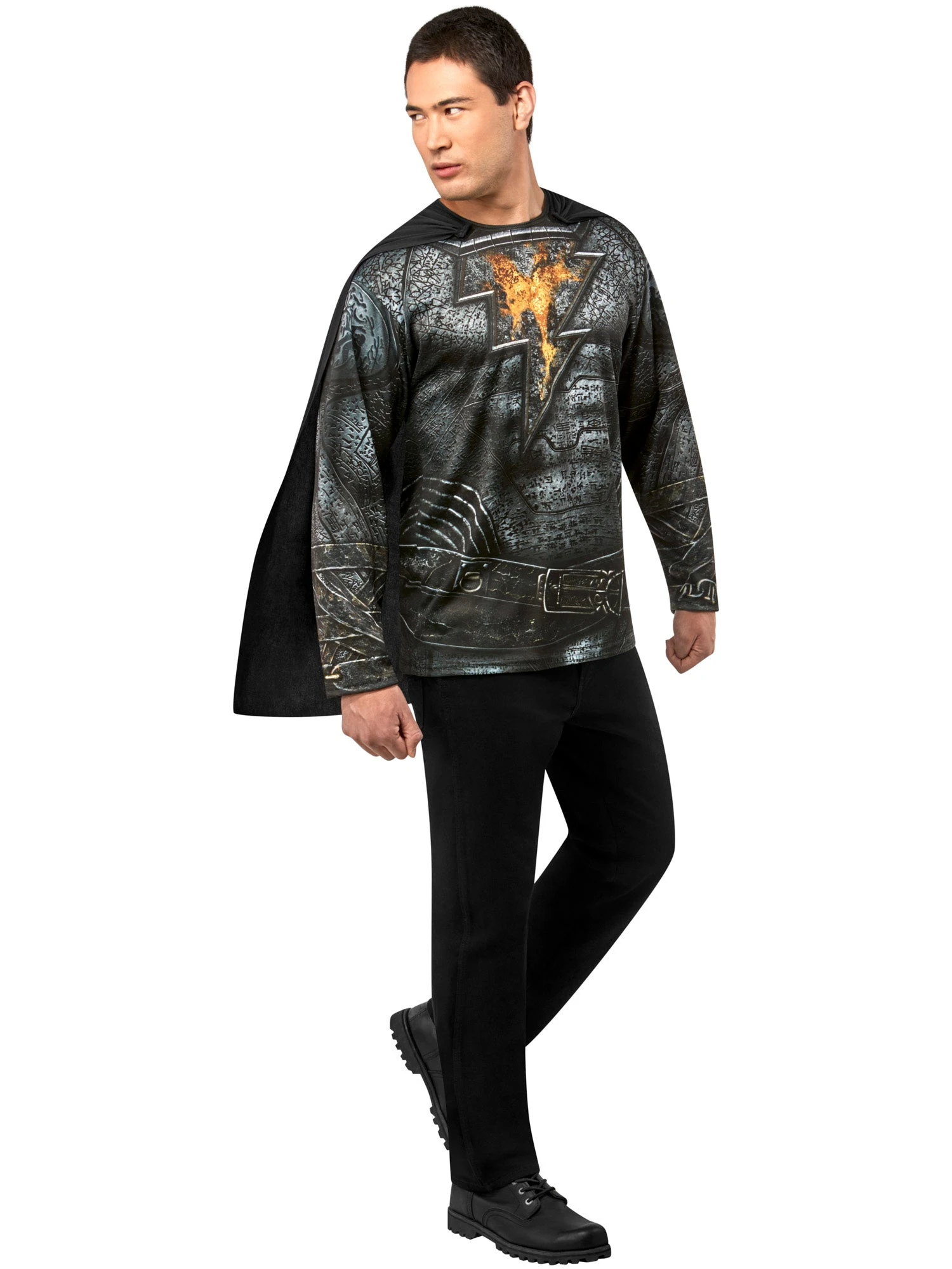 Men's DC Comics Black Adam Top With Cape 1 Men's DC Comics Black Adam Top With Cape