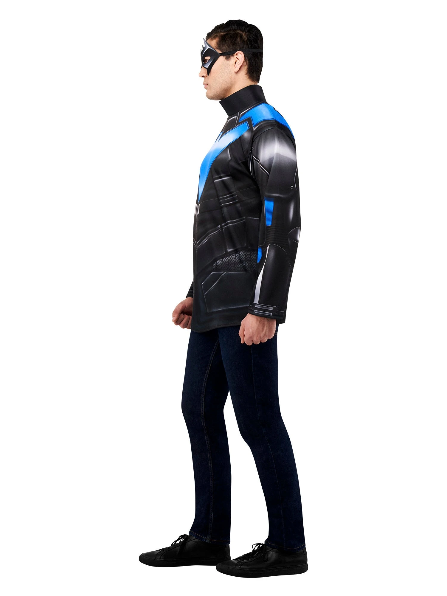 Men's Gotham Knights Nightwing Costume Top And Mask Set 2 Men's Gotham Knights Nightwing Costume Top And Mask Set - Image 2