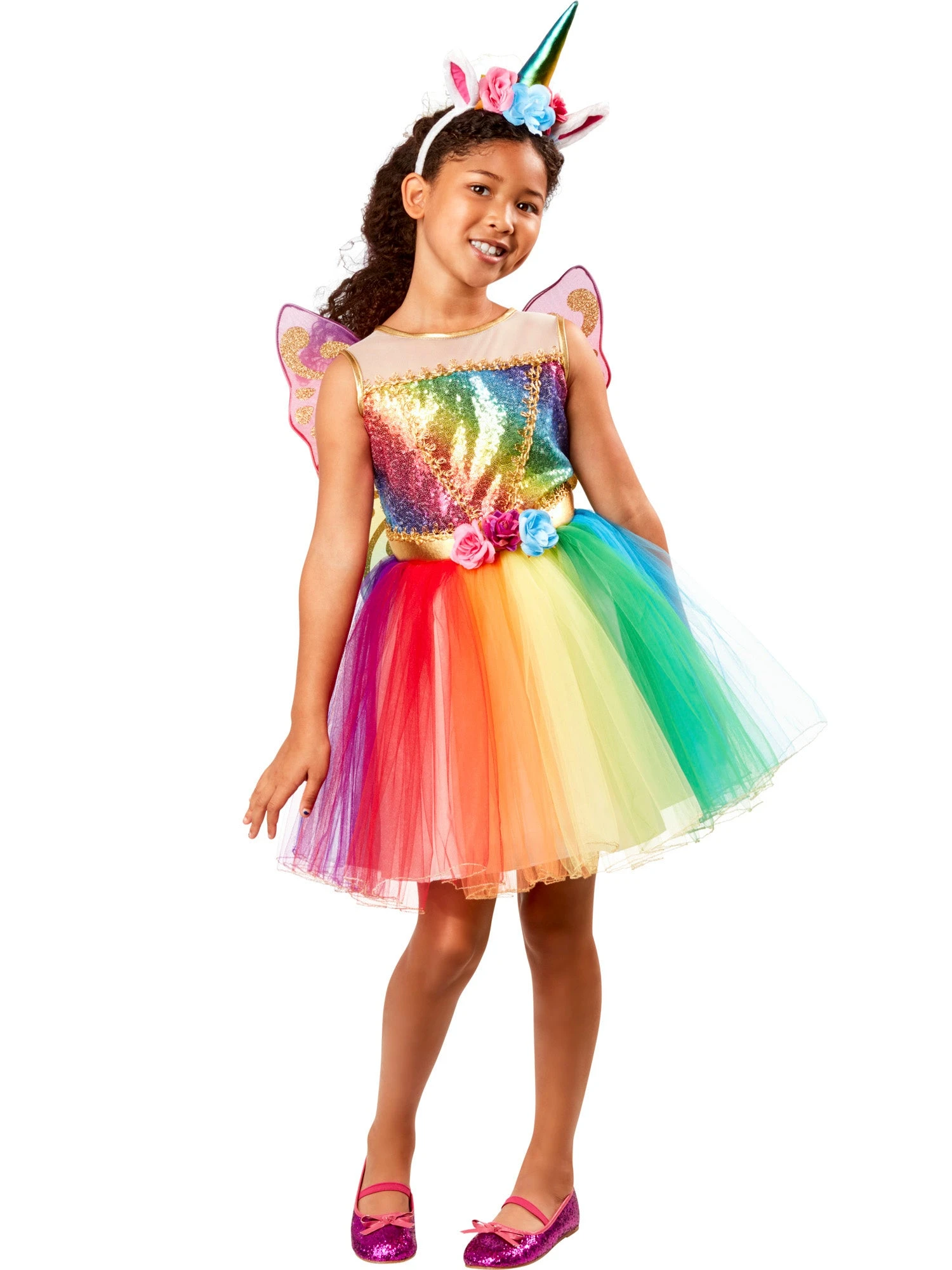 Girls' Rainbow Unicorn Costume 1 Girls' Rainbow Unicorn Costume