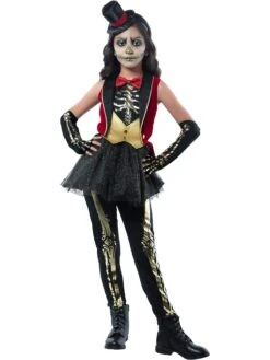 Girls' Circus Ringmaster Skeleton Costume