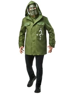 Men's The Batman Riddler Costume Top And Mask Set - Deluxe