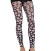 Adult White/Black Skull Tights Accessory