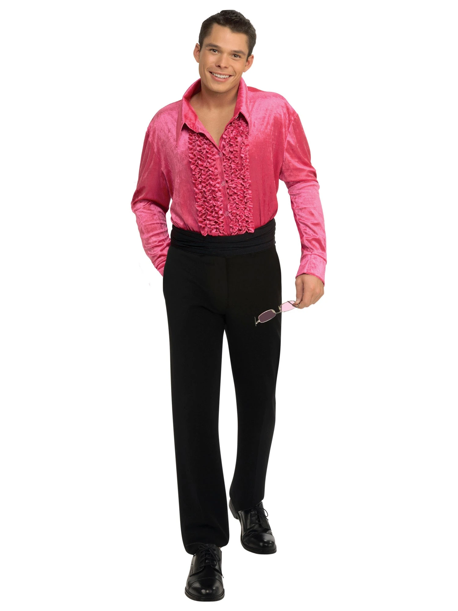 Men's Pink Velvet Disco Shirt 2 Men's Pink Velvet Disco Shirt - Image 2