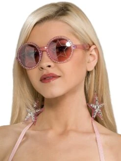 Adult Pink Star Glasses Accessory
