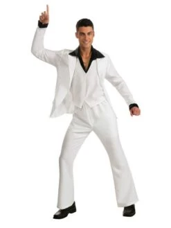 White Suit Saturday Night Fever Costume For Adult