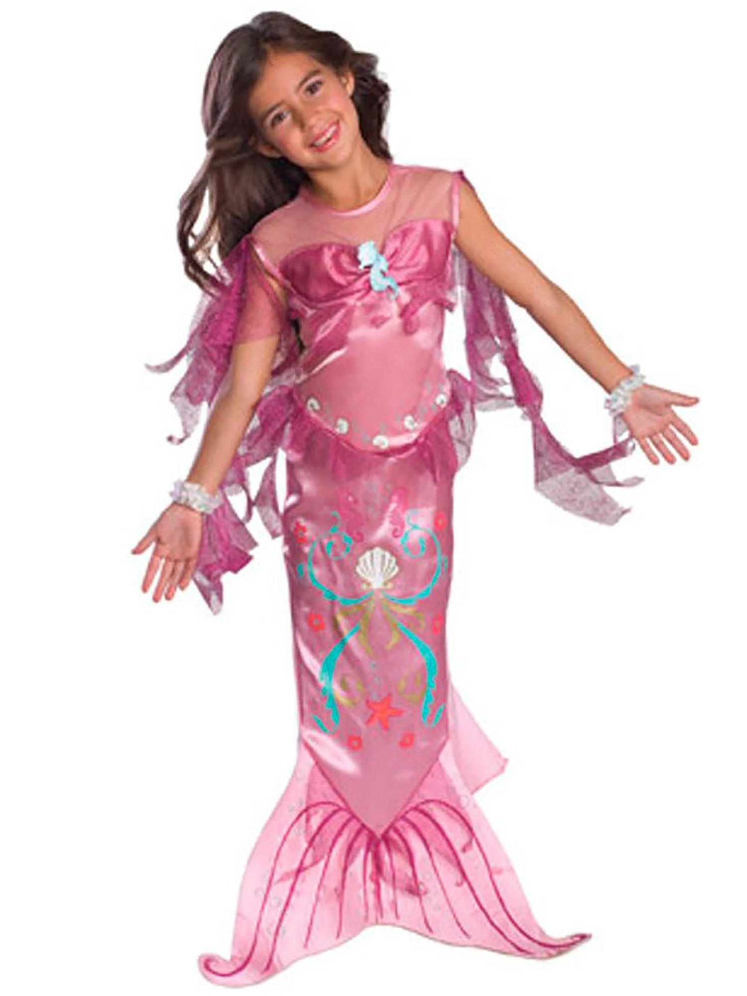Girls' Pink Magical Mermaid Costume 1 Girls' Pink Magical Mermaid Costume