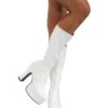Sexy Thigh High Boots - White - Adult Costume Accessory