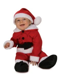 Fleece Classic Santa Romper With Belt