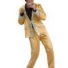 Men's Gold Satin Elvis Suit