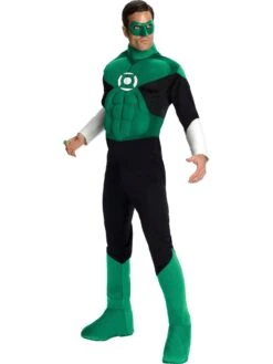 Mens Deluxe Muscle Chest Green Lantern Costume
