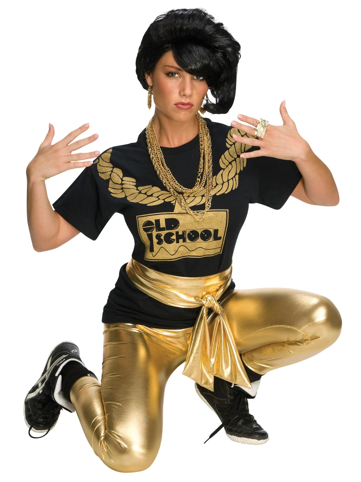 Adult Gold Lame Leggings 2 Adult Gold Lame Leggings - Image 2