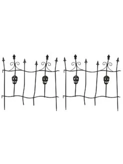26-inch Iron Skull Fence - Set Of 2