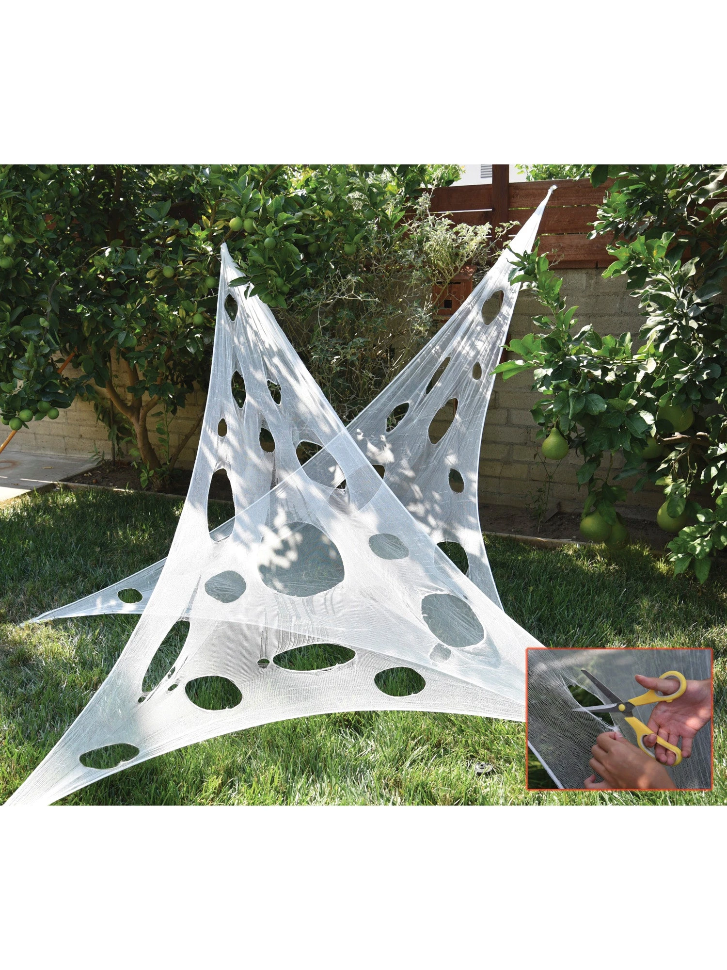 16 Foot White Customizable Elastic Spider Web Yard Decoration 2 16 Foot White Customizable Elastic Spider Web Yard Decoration - Image 2
